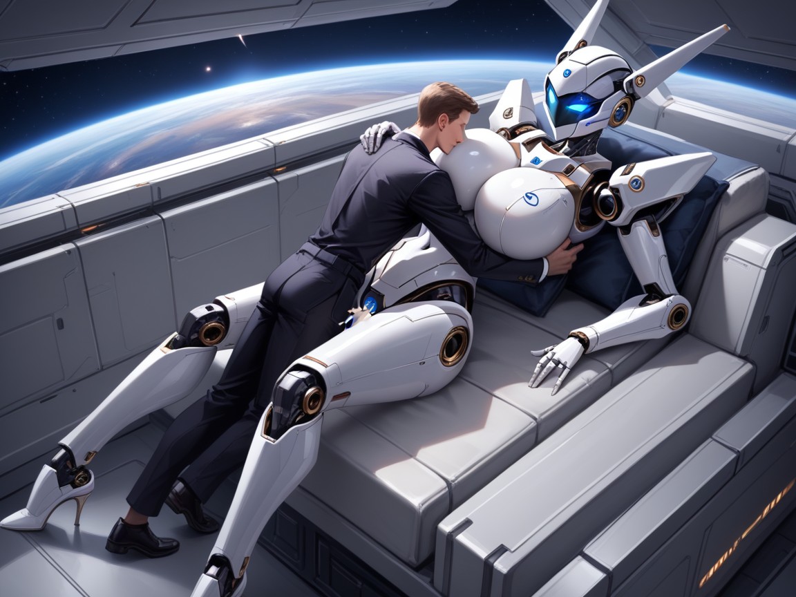 Fully Clothed Male, Mechanical Breast, Robot Pussy Hentai AI Porn