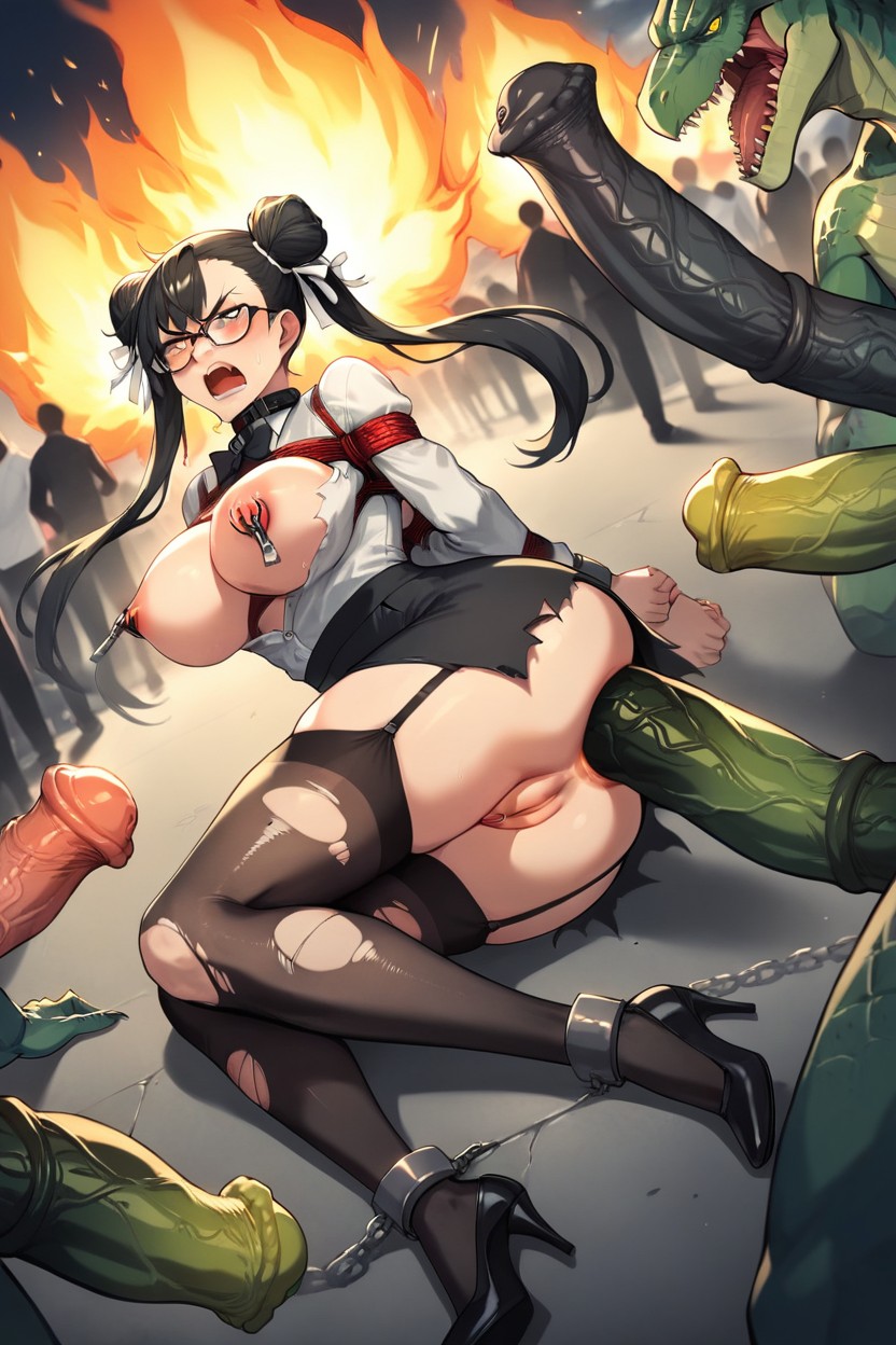Pony Cock, No Panties, Ripped Clothes AI Porn