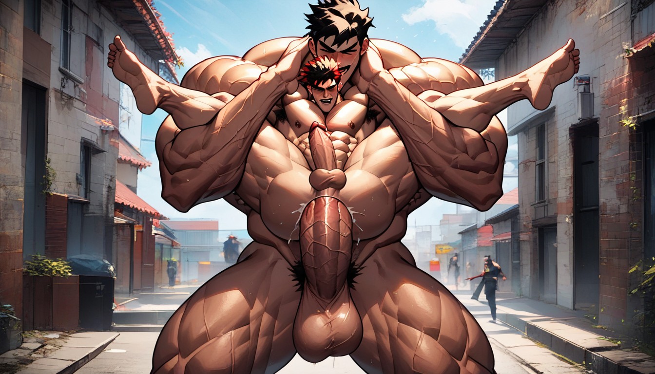 Ryu In, 2 People, Zangief Much Taller Than Ryu AI Gay Porn