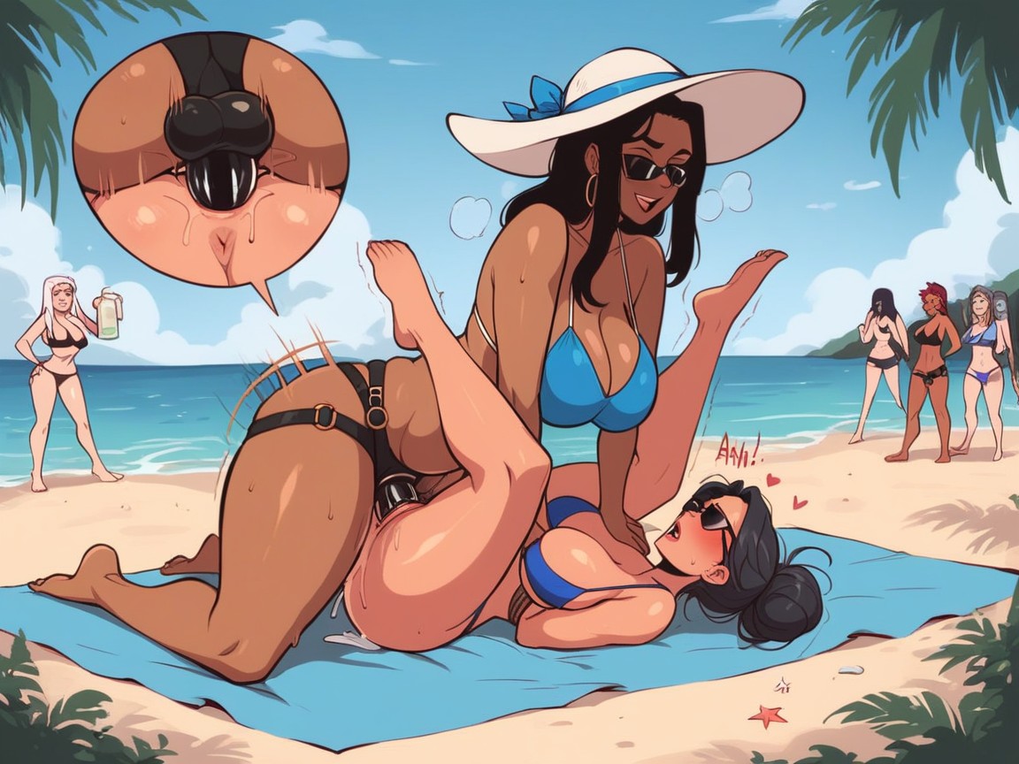 Large, Bikini, Strapon Anal Penetration Hentai AI Porn