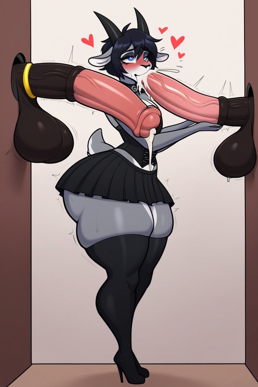 Rolling Eyes, Wet Anus, Medium Veiny Horsepenis Furry AI Porn