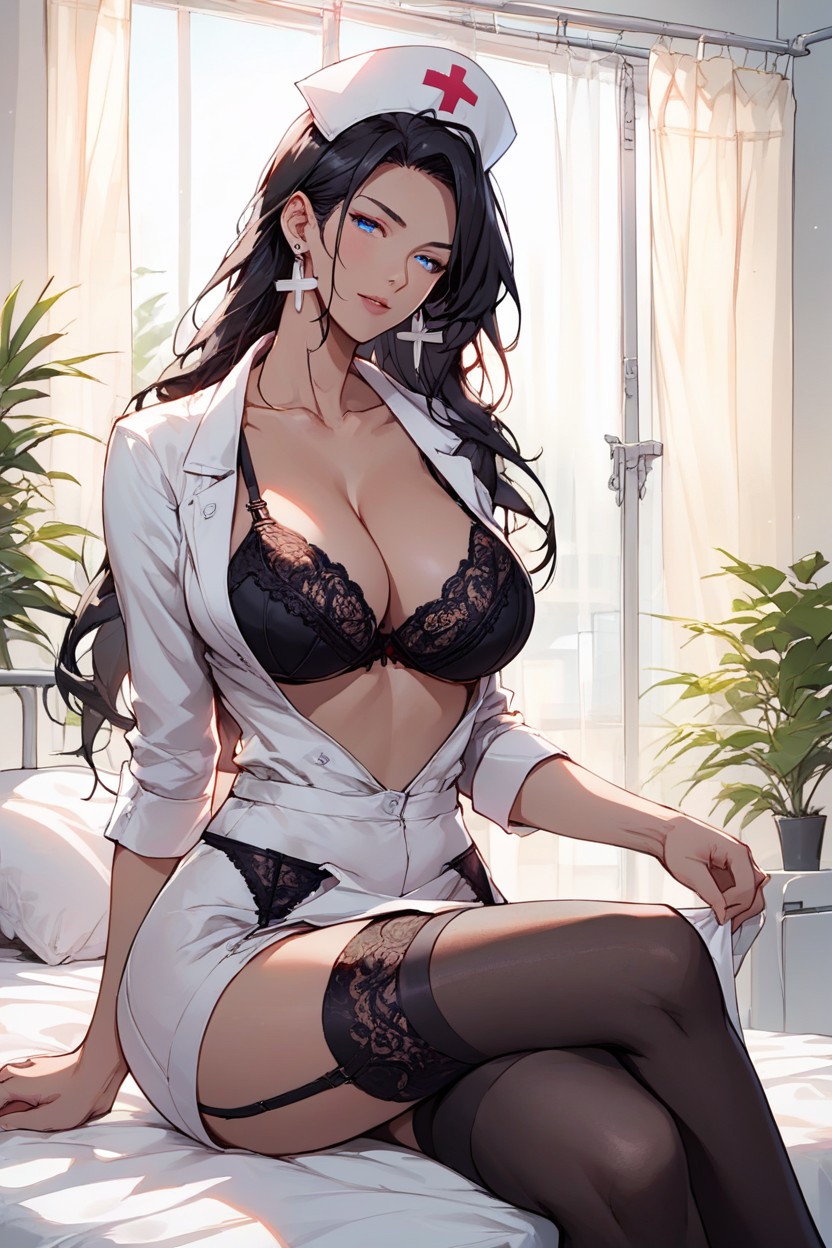Curtains, Curtain Grab, Hospital Bed Hentai AI Porn
