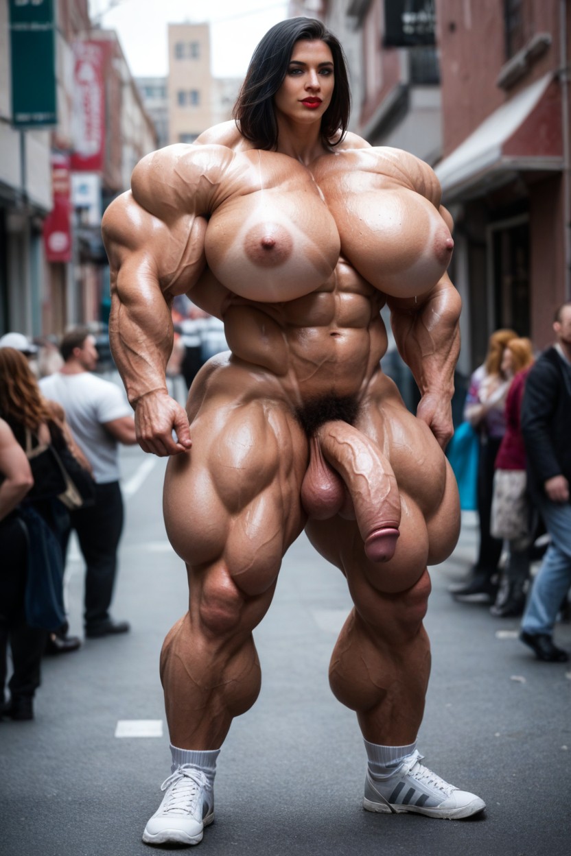 Tan Lines, Pubic Hair, Female Muscles Shemale AI Porn