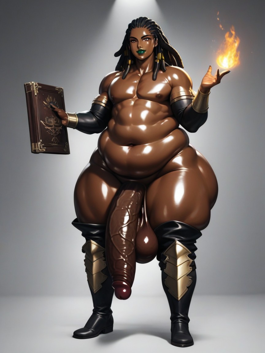 Wide Hips, Ojos Marrones, Black Hair Porno gay IA