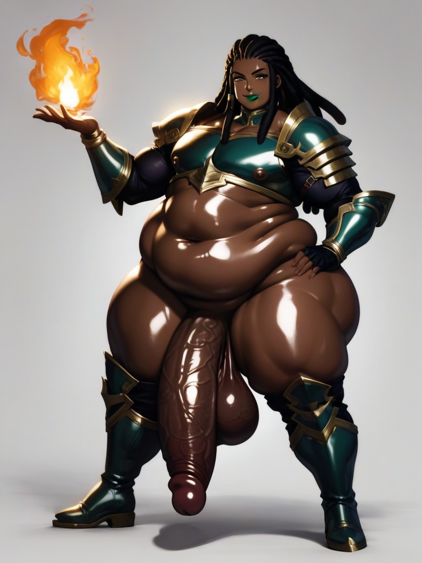 Shiny Skin, Cock Longer Than Leg, Curvy Body AI Gay Porn