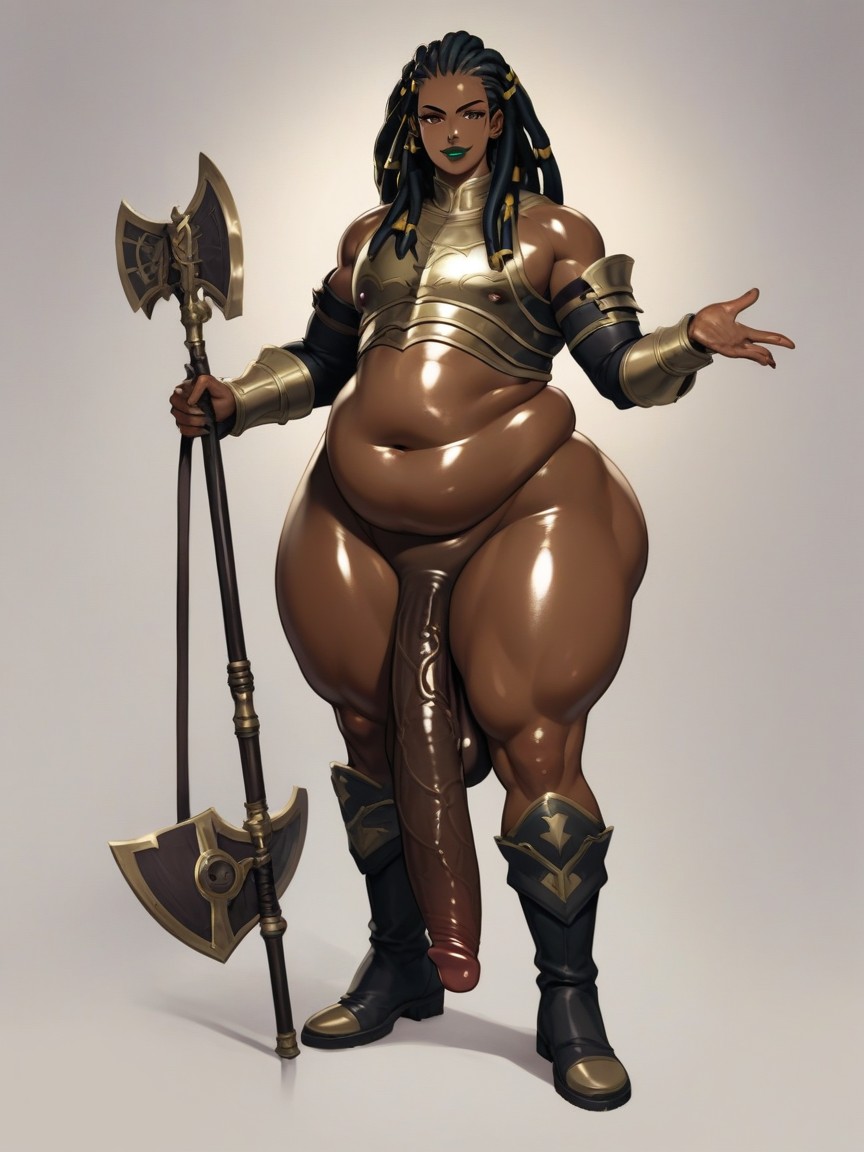 Wide Hips, Bulging Periods Veins, Cock Longer Than Leg AI Gay Porn