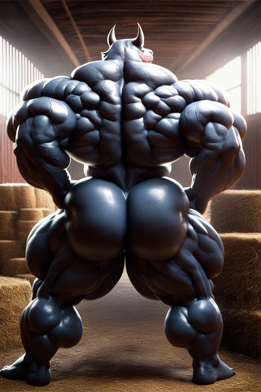 Giant Muscular Hump, Extreme Back Muscles, Giant Muscular Hump Furry AI Porn