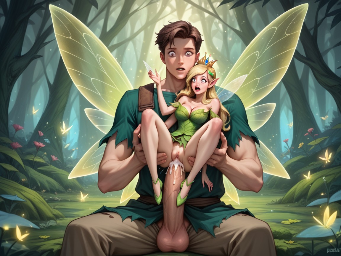 Blonde Hair Female, Forest, Human Malecm Tall Hentai AI Porn