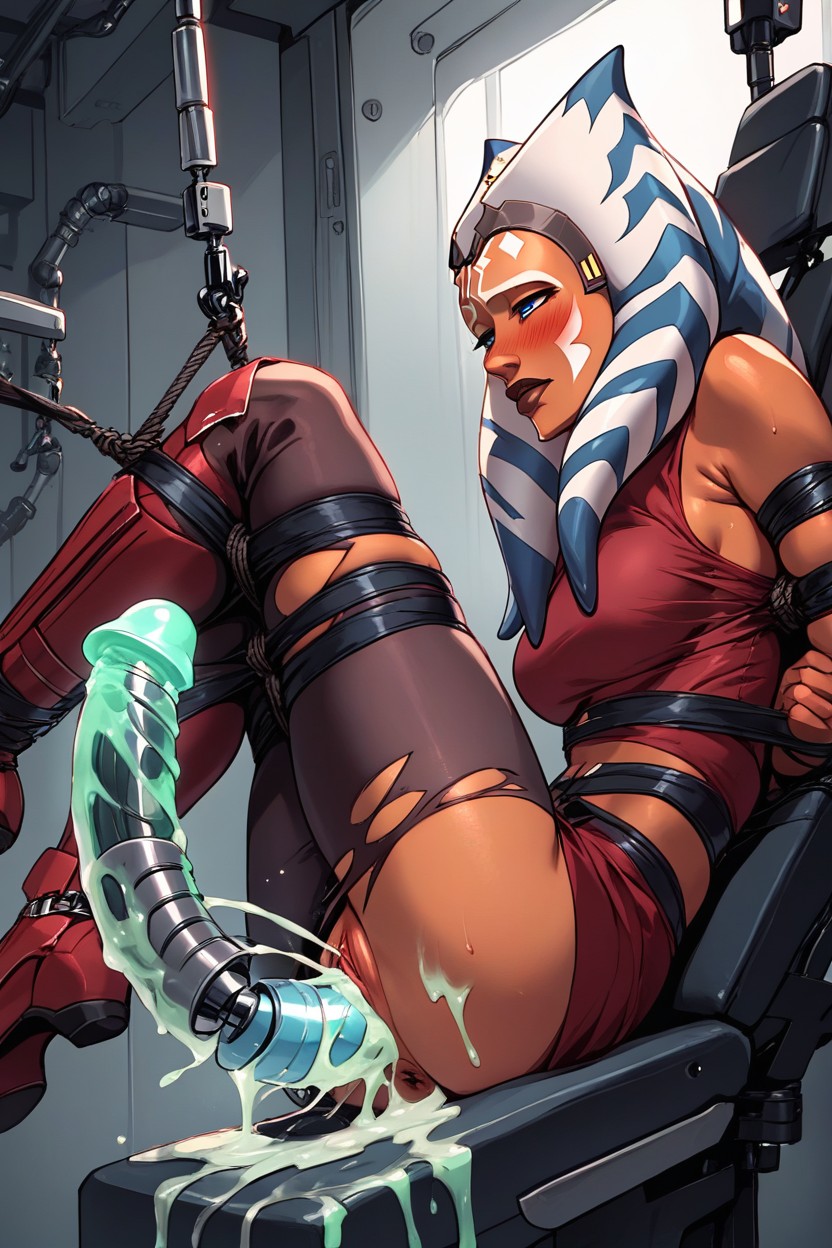 Ripped Clothes , Ahsoka Tano, Side View AI Porn