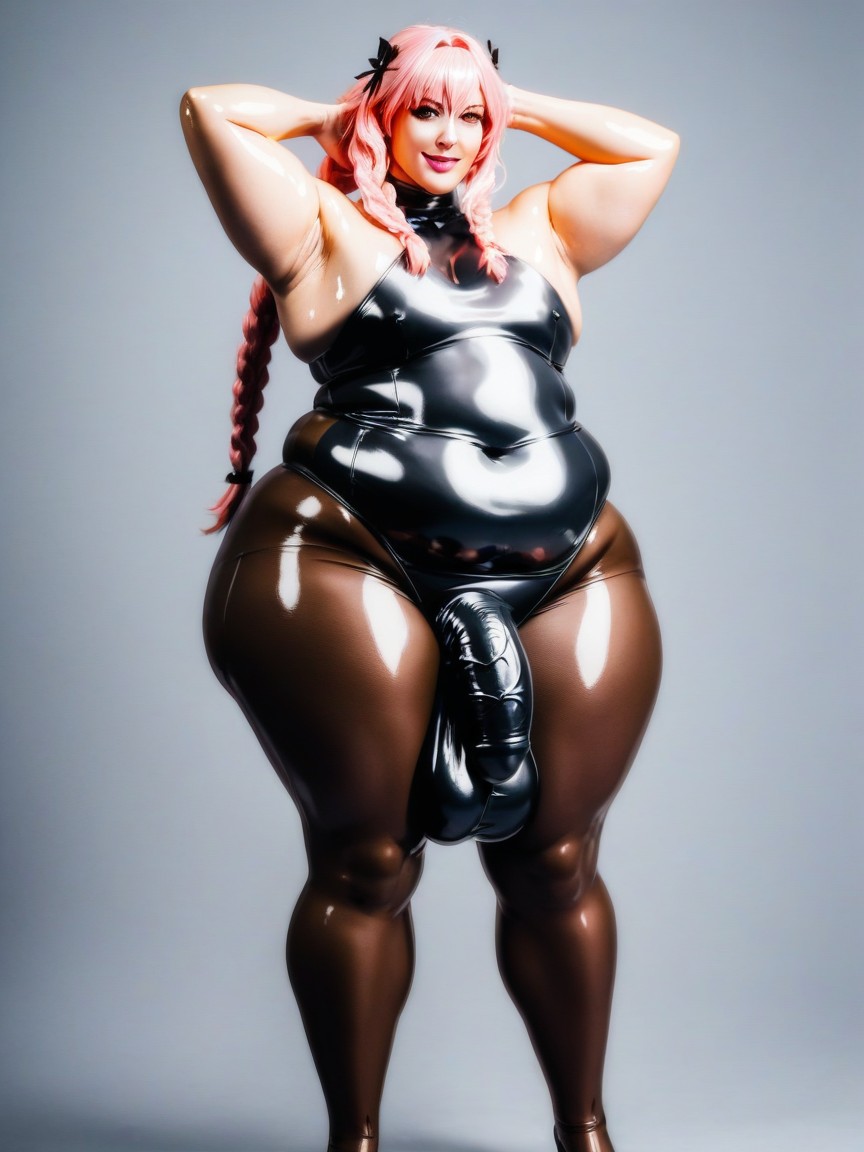 Pink Hair, Morbidly Obese, Chubby AI Gay Porn