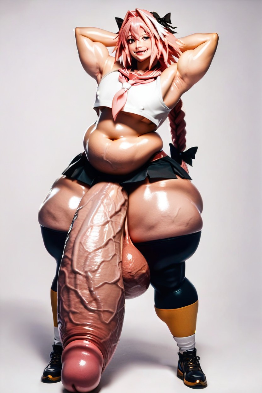 Cosplay, Happy, Feminine Face AI Gay Porn