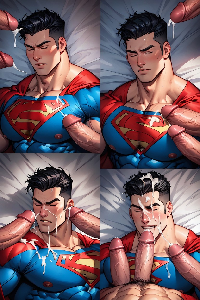 Square Jaw, Strong Chin, Gallons Of Cum All Over Body AI Gay Porn