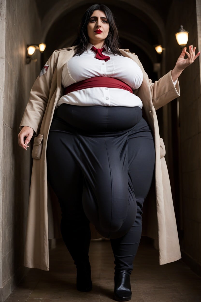 Standing, Lights Off, Attack On Titan Coat Shemale AI Porn