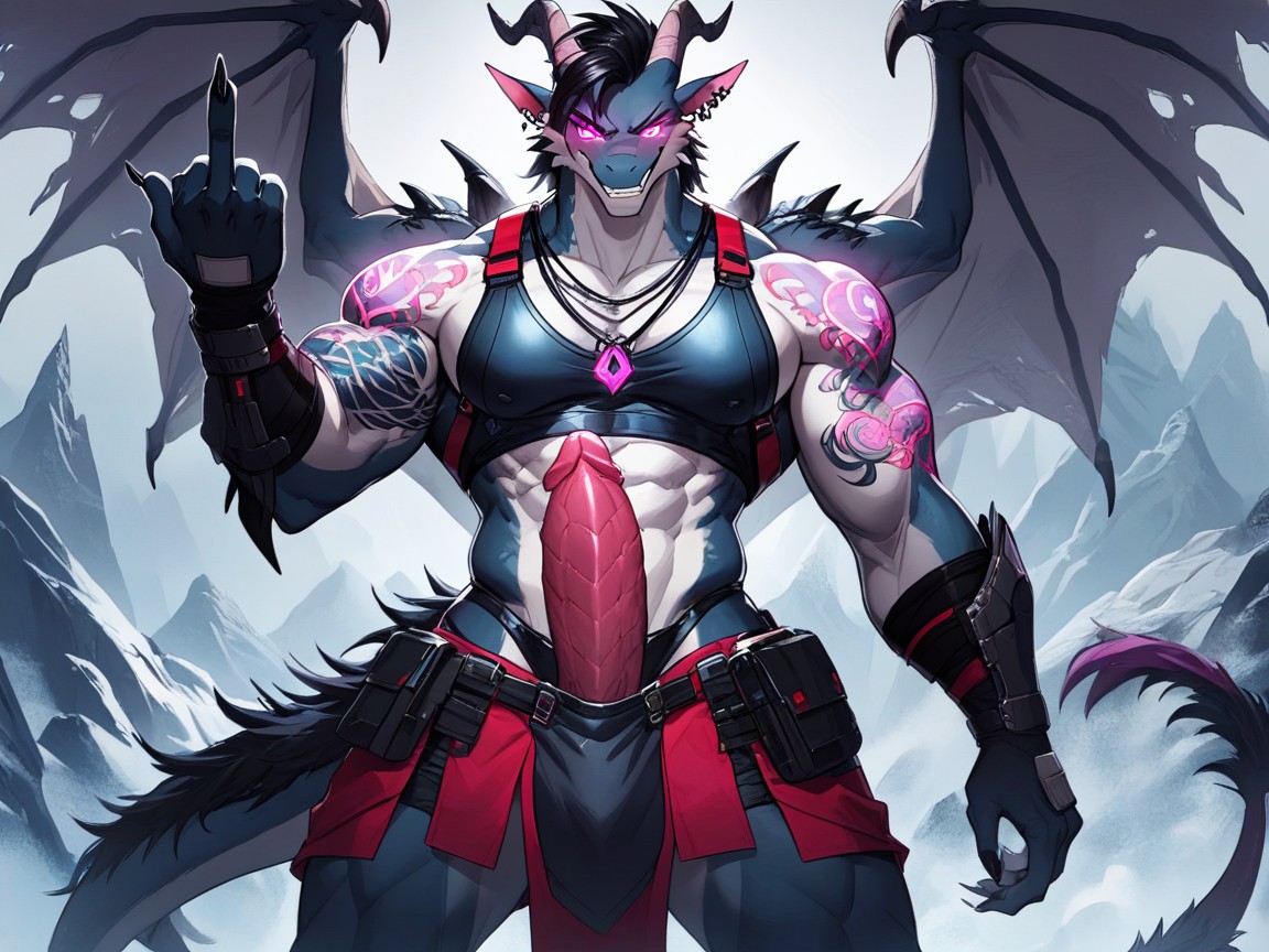 Gigantic, Completing The Ethereal And Powerful Image, Pink Eyes Furry AI Porn