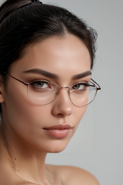 Eyewear, Face Close Up, Dark Eyes AI Porn