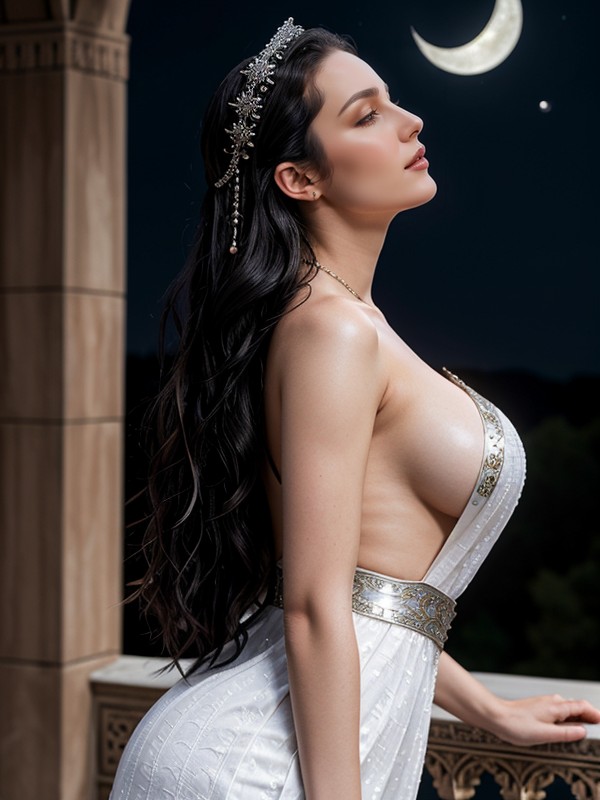 Lanfear Long Intricate White Dress Costume, Lanfear From The Wheel Of Time Books, Medium Breast AI Gay Porn