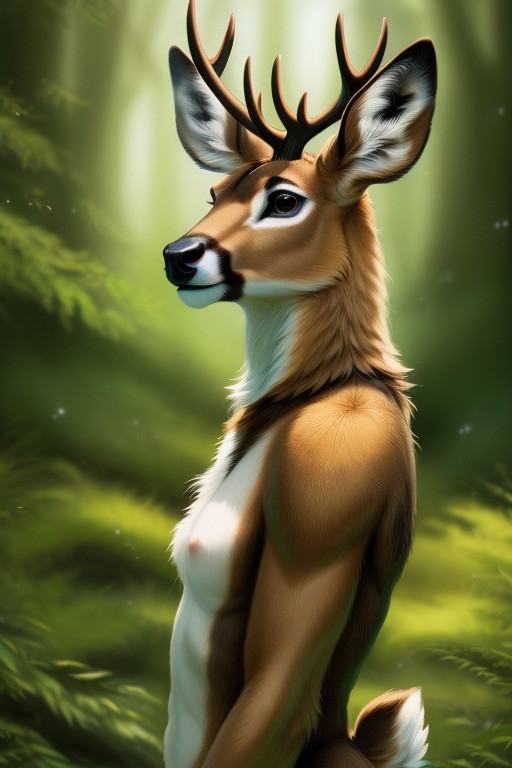 Deer Hooves, Futanary Deer Hybrid Female, Best Deer Fur ИИ гей порно