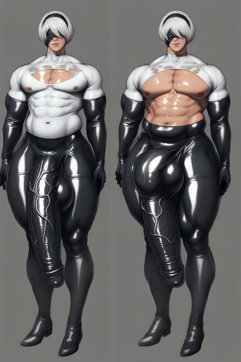 Ash Hair, Curvy Body, Massive Ass AI Gay Porn