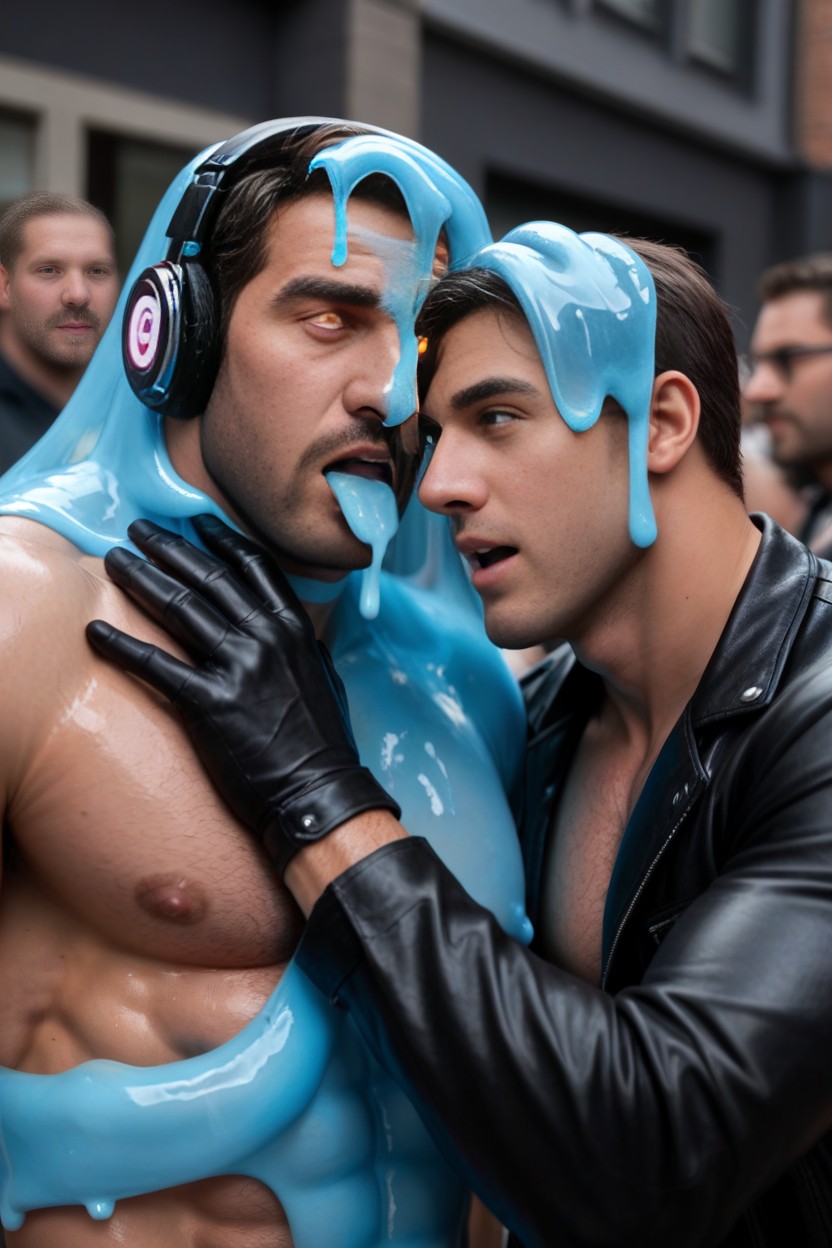 Blue Skin, Masculine, Male AI Gay Porn