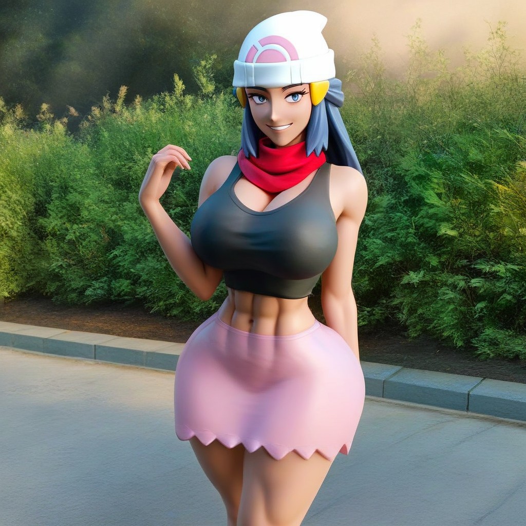 Pink Skirt, Beautiful Eyes, Fit AI Porn