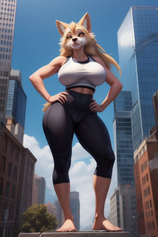 Orgasam Face, Huge Ass, 腰に手を当てる ファーリーAIポルノ