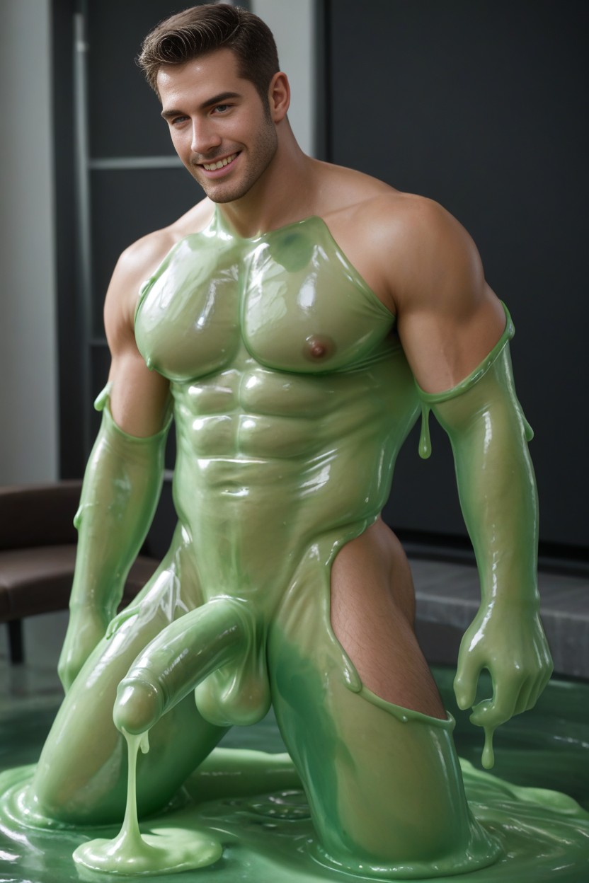 Man Transformed Into Slime, Slime Cum, Smile Transformation AI Gay Porn