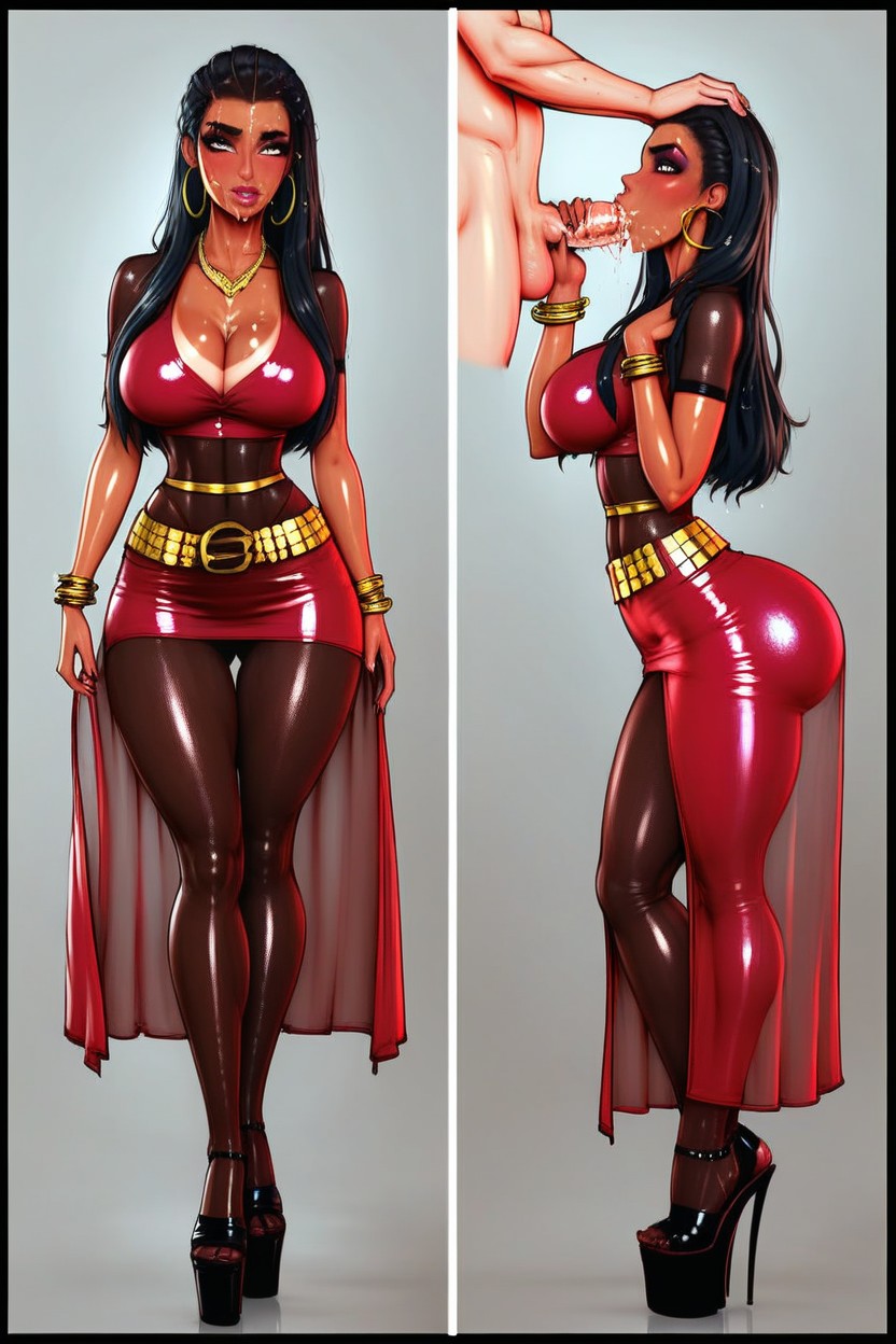 Waist, Thick Lips, Deep Ass Crack AI Porn