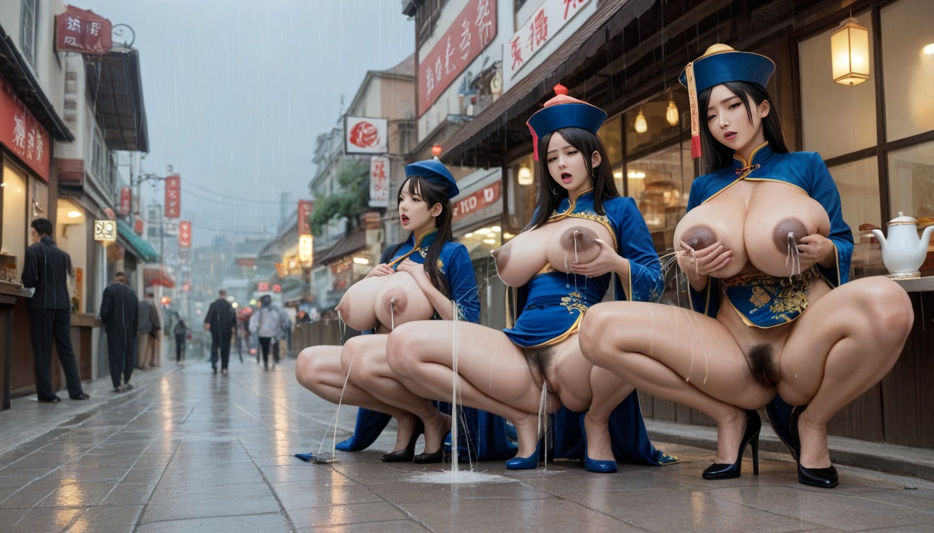 Many People Staring, Extremely Beautiful Detailed Face, Eyes On Viewer AI Porn