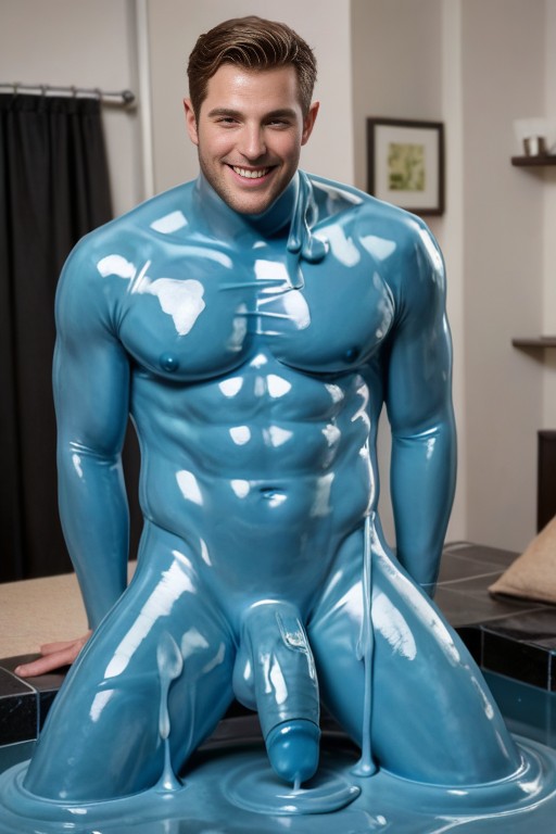 Cum Everywhere, Slime Monsters Are Slimy, Human Male Is Merging With Slime Monsters AI Gay Porn