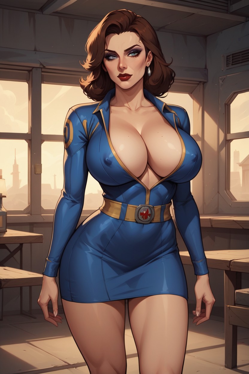 50+, Pale Skin, One Off The Shoulder AI Porn