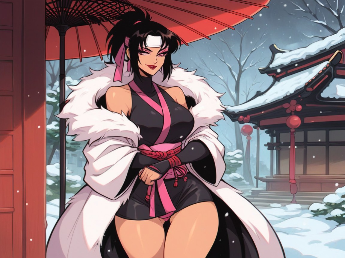 Low Torso Height, Focus On, Japanese Mansion Pagoda Hentai AI Porn