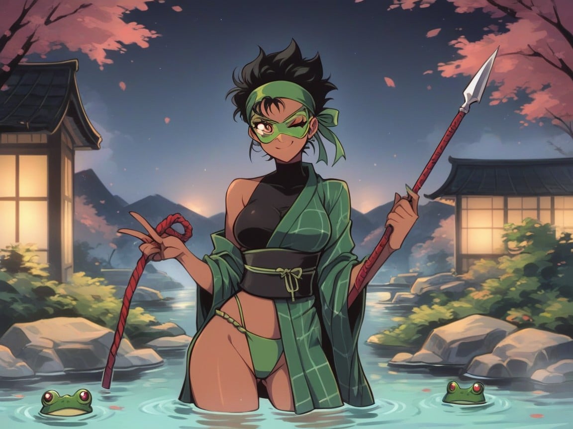 Hips Proportionate To Chest, Feudal Japan, Asymmetrical Breasts Hentai AI Porn