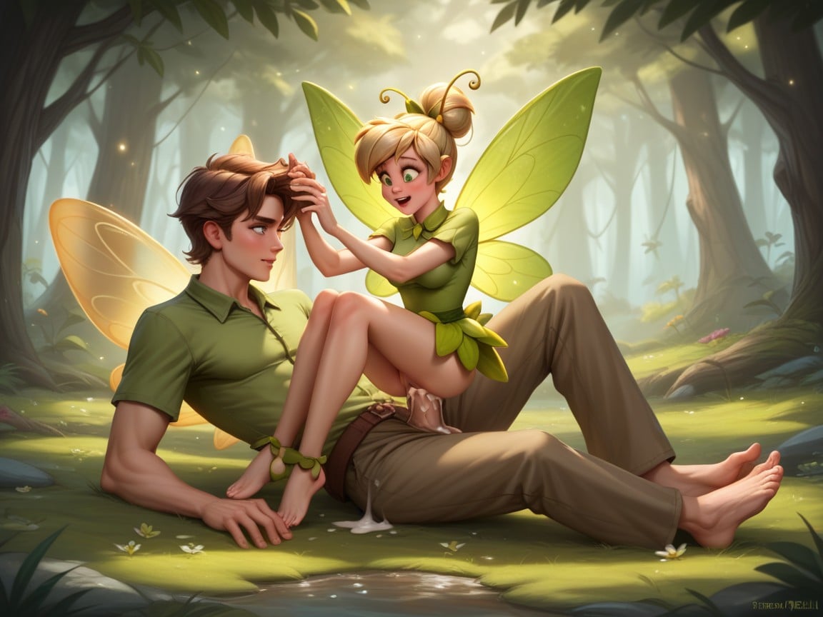 Man Holding Tinkerbell In Hand, Rough Sex, Tinkerbell Pixie Hentai AI Porn