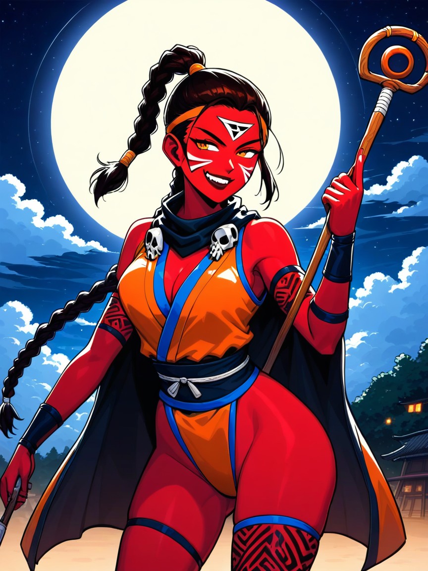 Ukiyo E Style Art, Focus On, Tribal Encampment Classroom AI Porn