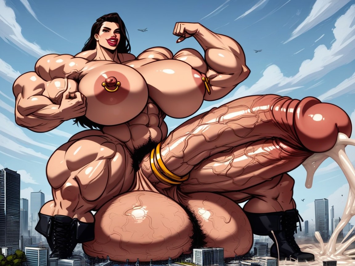 Bodybuilder, Huge Muscular Arms, Toned AI Porn