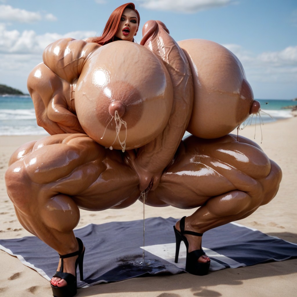 Ultra Busty, Pretty, Extremely Muscular AI Porn
