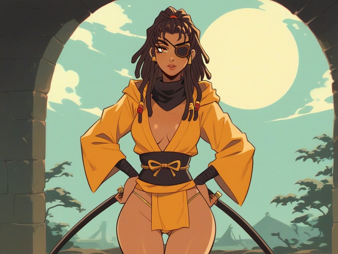 Kimono, Hips Wider Than Chest, Chest And Hips Proportionate Hentai AI Porn