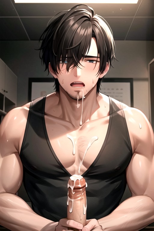 Dirty Walls, Leon Kennedy Sucking Giant Fat Gorilla, Blowjob AI Gay Porn