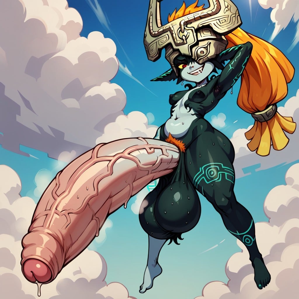 Hyper Cock, Off The Ground, Extremely Oversized Balls Furry AI Porn