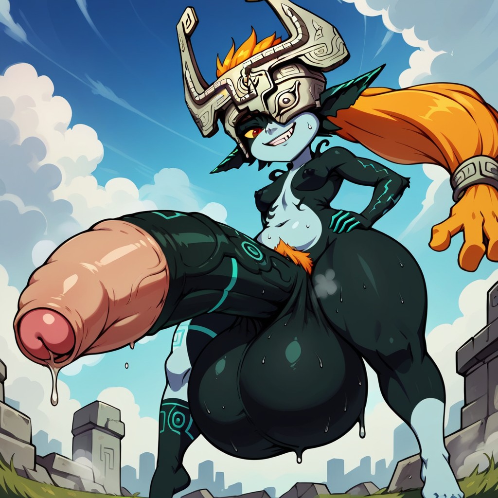 Feet Off Ground, Midna, Floating In The Sky Furry AI Porn