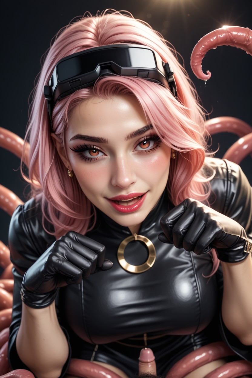 Cosplay, Happy, Bobcut Shemale AI Porn