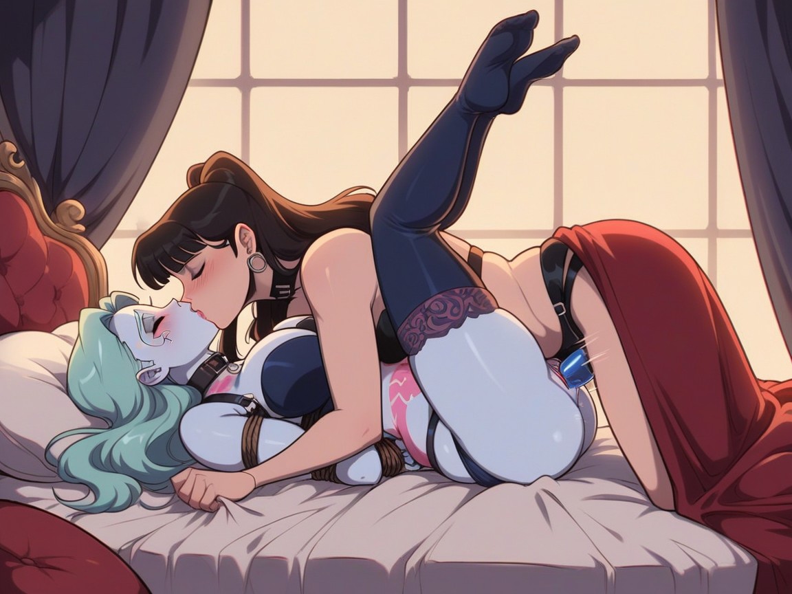 Bed, Handcuffed, Thick Thighs Hentai AI Porn