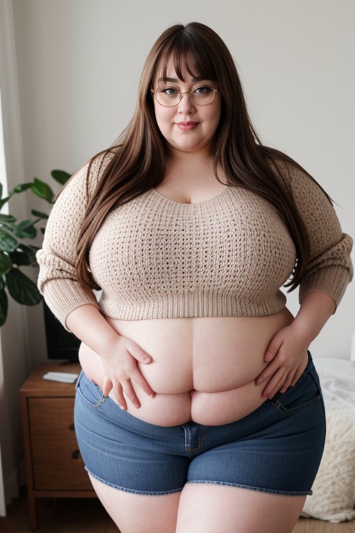 Massive Gigantic Inner Thighs, Massive Legs, Gigantic Belly AI Porn