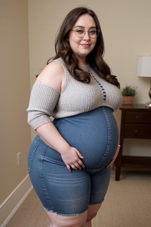 Obese, Round Face, Massive Gigantic Extremely Large Legs AI Porn