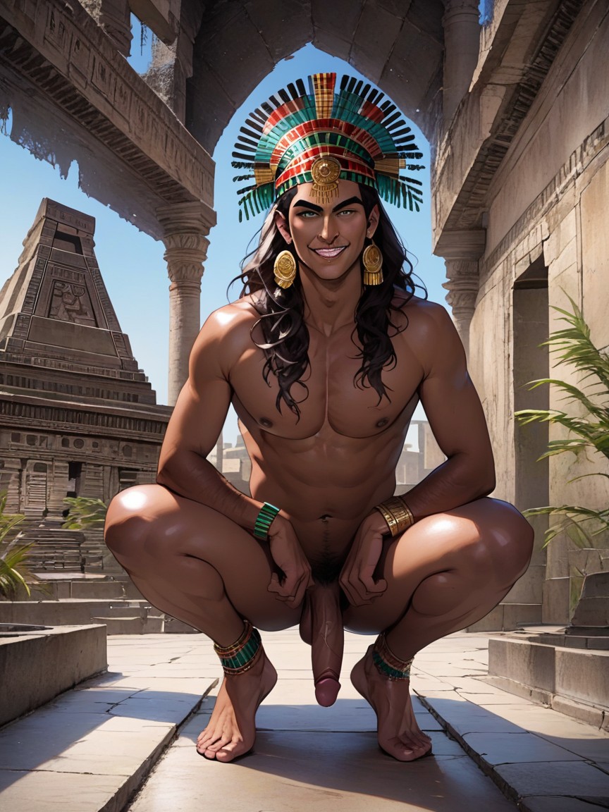 Black Eyeliner, Happy, Aztec AI Gay Porn