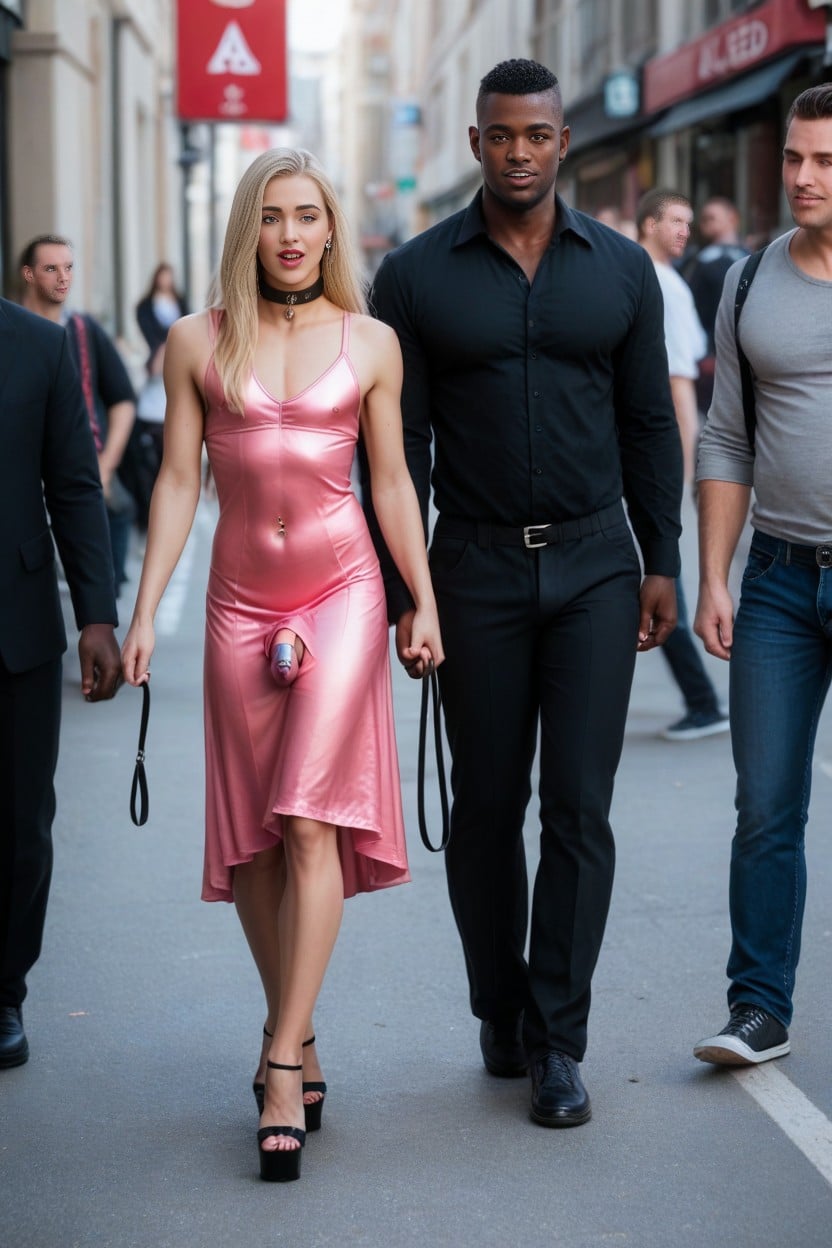 Dark Black Man, Walking, Black Platform Heels Porno gay IA
