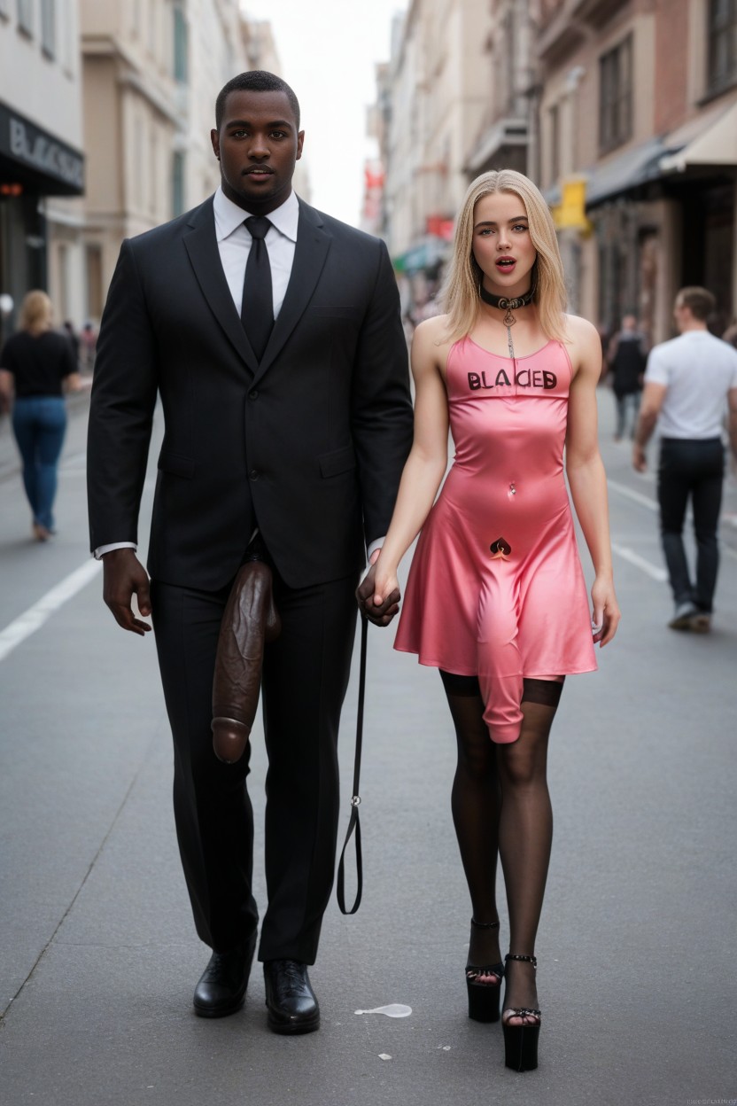 Walking, Street, Impossible Black Cock AI Gay Porn