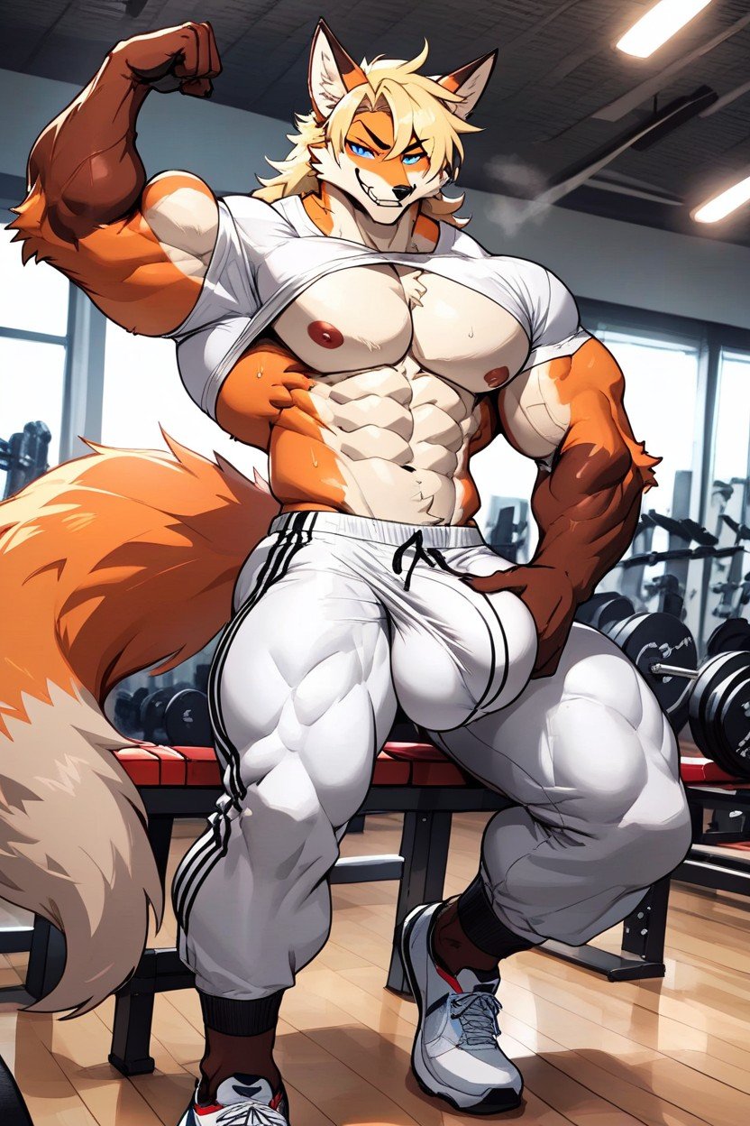 Most Muscular Pose, Shirtless, Taiko Sihori AI Gay Porn