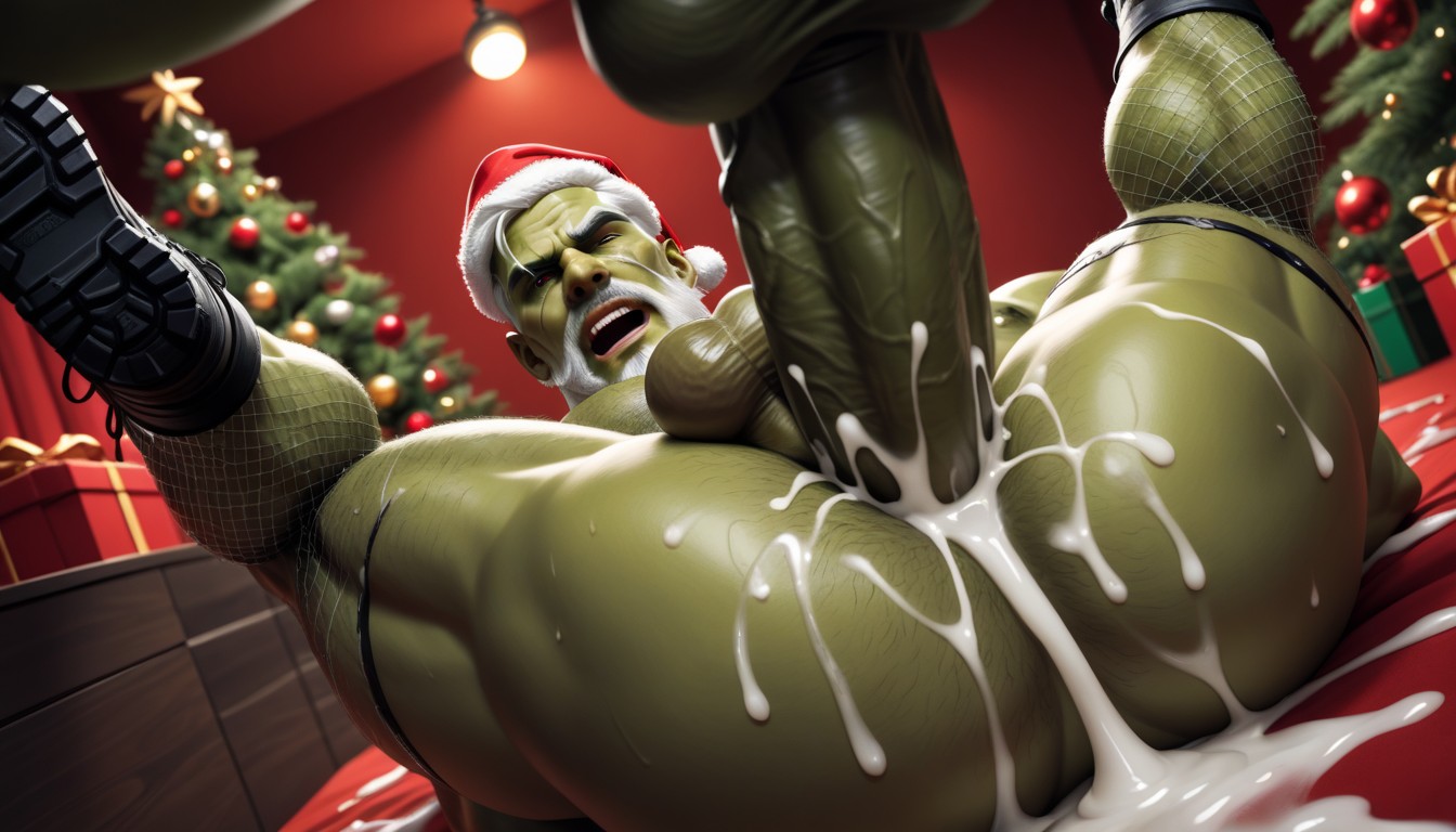 Cum On Face, White Hair, The Grinch Naked AI Gay Porn