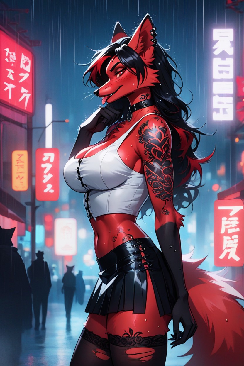 Fluff, Choker, Tattoo Furry AI Porn
